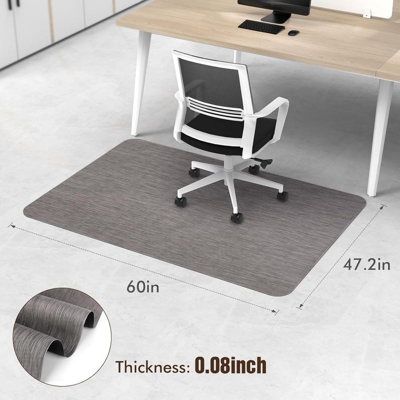 Blvornl Office Chair Mat for Hardwood Floor, 47.2" x 60" Desk Chair Mat for Hard Wood and Tile Floor, Large Anti-Slip Hard Floor Protector Rolling Chair Mat, PVC Mat Desk Rug for Office, Dark Grey - Image 2